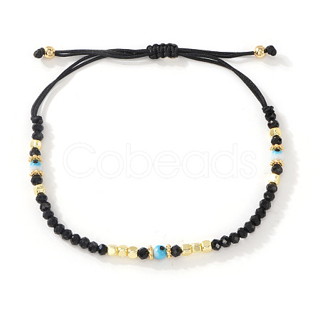 Glass & Brass Beads Braided Bracelets XO9913-2-1