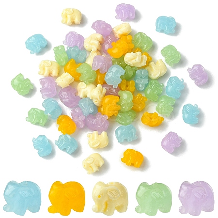 30Pcs 5 Colors Synthetic Coral Dyed Carved Beads BSHE-YW0001-19-1