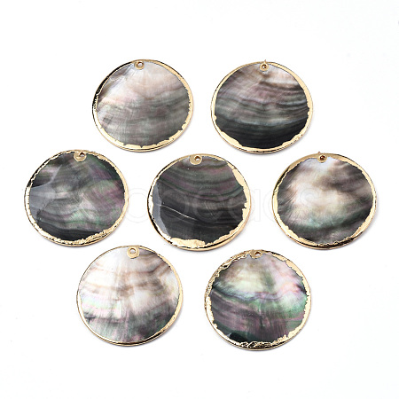 Natural Black Lip Shell Pendants SSHEL-N034-127B-01LG-1