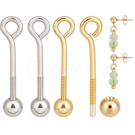 4Pcs 925 Sterling Silver Threaded Ball Eyepin STER-BC0003-33-1
