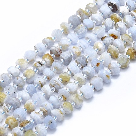 Natural Blue Lace Agate Beads Strands G-F715-032A-1