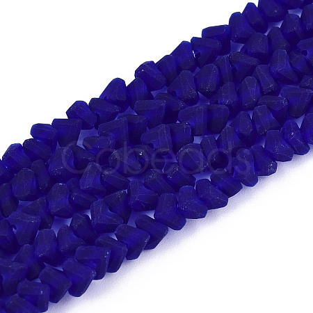 Frosted Transparent Glass Beads Strands GLAA-N016-4mm-03-1