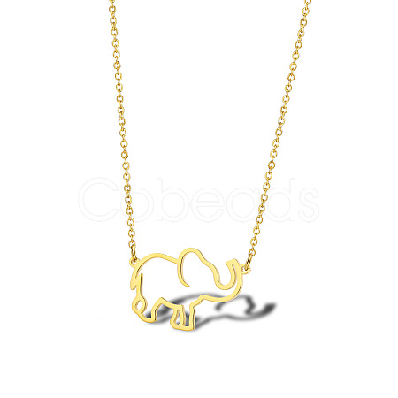 Cute Cartoon Animal 304 Stainless Steel Pendant Necklaces QV5065-14-1