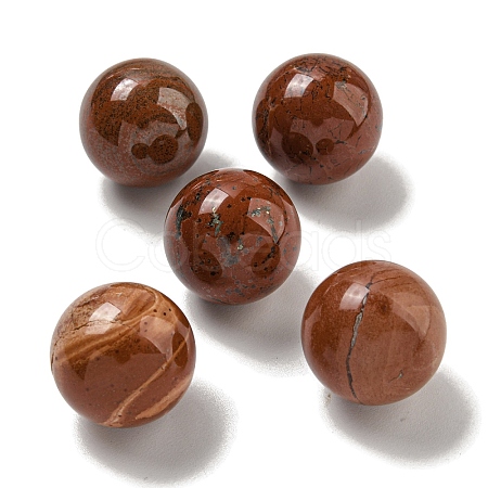 Natural Red Jasper Round Ball Figurines Statues for Home Office Desktop Decoration G-P532-02A-09-1