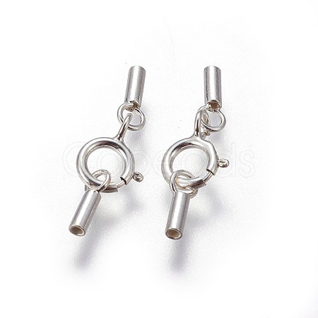 925 Sterling Silver Spring Ring Clasps STER-G019-A-08S-1