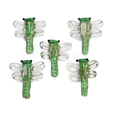 Transparent Lampwork Beads FOIL-I017-01E-1
