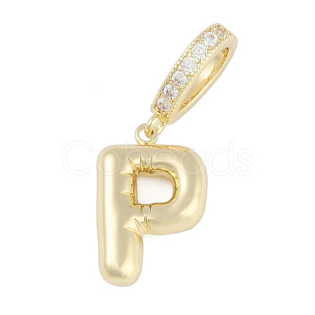Brass Micro Pave Clear Cubic Zirconia Pendants KK-M289-01P-G-1