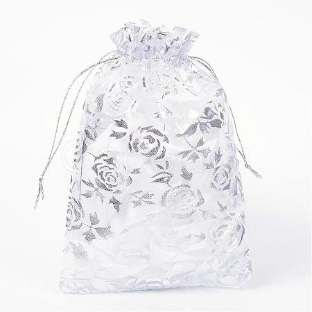 Rose Printed Organza Bags OP-R021-13x18-03-1