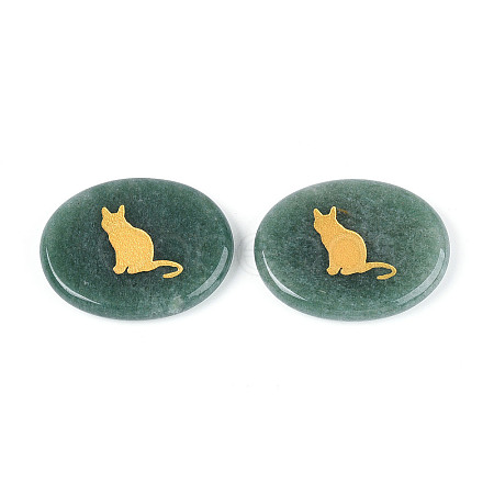 Natural Green Aventurine Cabochons G-T143-28G-1