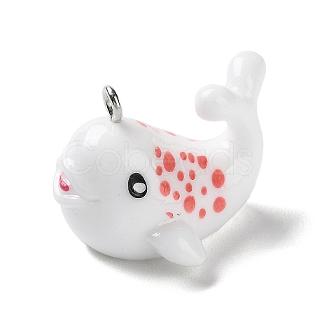 Sea Animal Theme Opaque Resin Pendants X-RESI-D071-04H-1