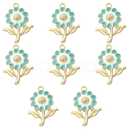 8Pcs Alloy Enamel Pendants ENAM-YW0002-31C-1