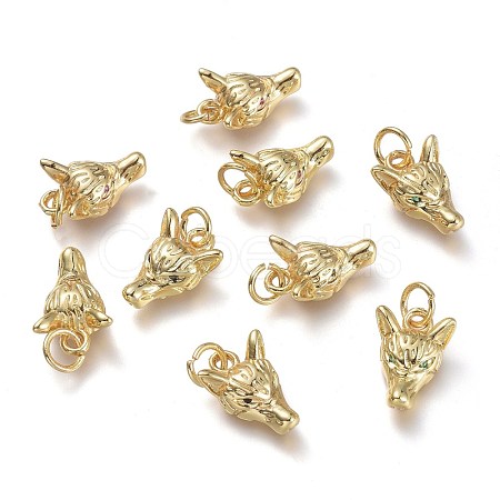 Brass Micro Pave Cubic Zirconia Pendants KK-P188-A-1