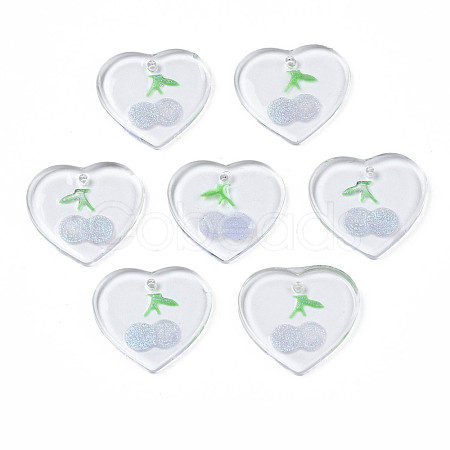 Transparent Resin Pendants RESI-N030-002D-1