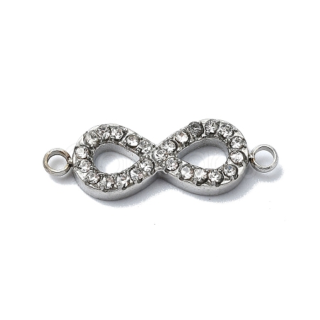 304 Stainless Steel Crystal Rhinestone Connector Charms STAS-Z065-01P-1