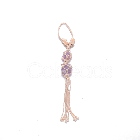 Irregular Gemstone Hanging Pendant Decoration HJEW-TAC0001-08B-1