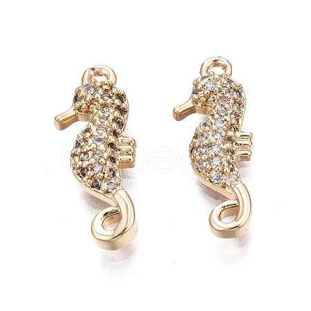 Brass Micro Pave Clear Cubic Zirconia Pendants KK-Q764-010-1