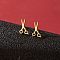 Stainless Steel Small Animal Stud Earrings for Women, Golden, Scissor Shape, 60x40mm