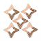 Opaque Resin & Walnut Wood Pendants, Star, Light Salmon, 29.5x29.5x3mm, Hole: 2mm